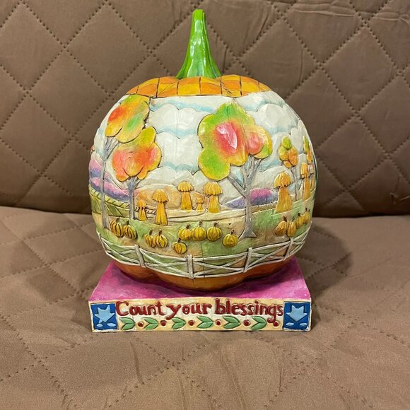Jim Shore 2004 Count Your Blessings Pumpkin Heartwood Creek Designs - Picture 4 of 5